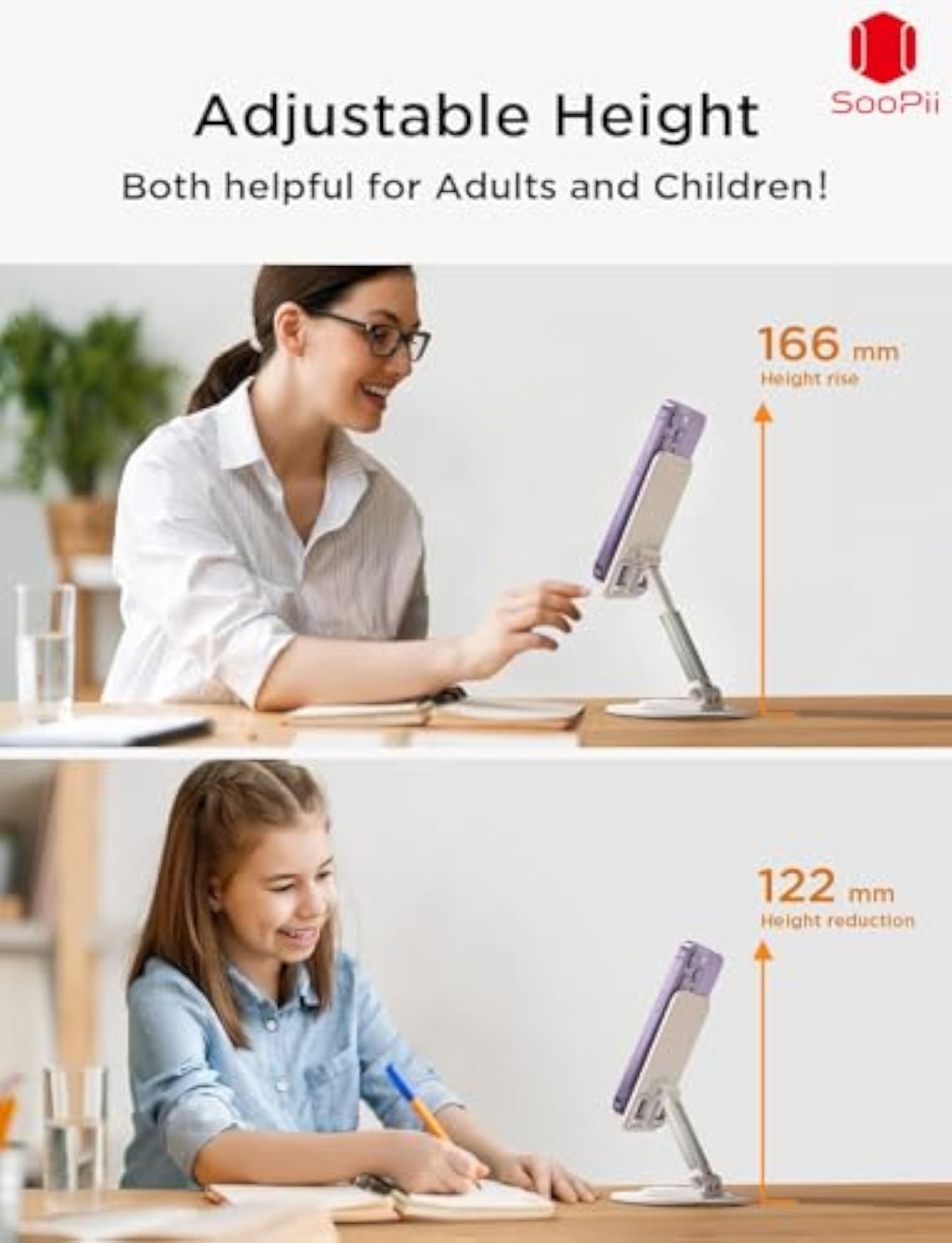 Desktop Premium Mobile Phone & Tablet Stand, Adjustable Holder